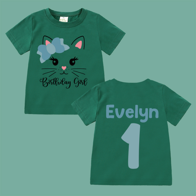 Personalized Cat Theme Kitten Birthday T-Shirt | inBirth32