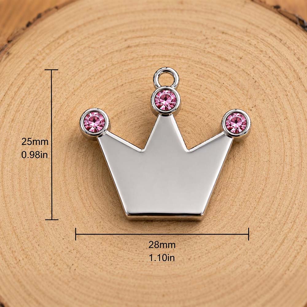 Personalized Rhinestone Crown Pet Collar ID Tag | BKPet585