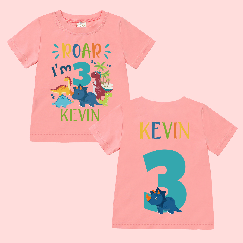 Personalized Dinosaur ROAR Party Birthday T-Shirt | inBirth02