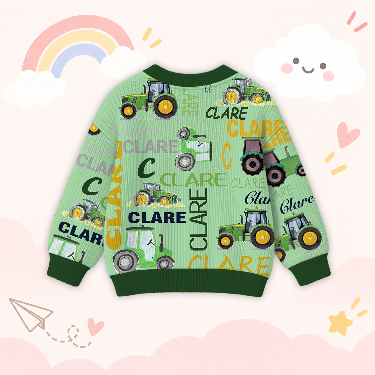 Personalized Lovely Kids Truck Knit Sweater | CWSweater05