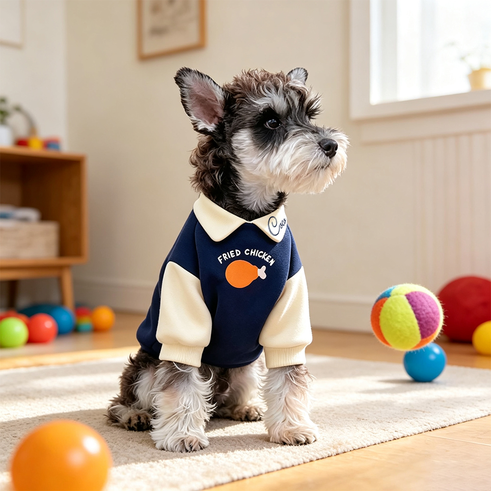 Personalized Pet Winter Fleece Polo Collar Sweatshirt | BKPet601