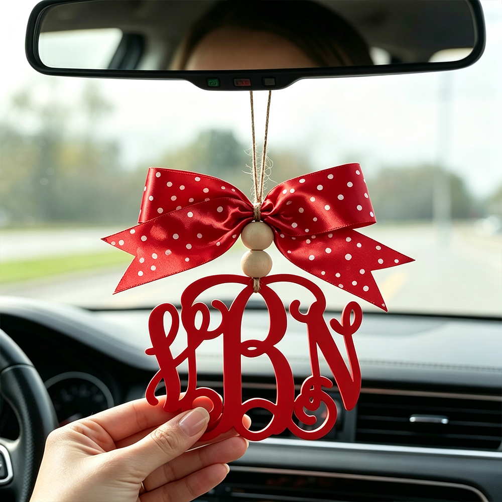 Personalized 3D Printed Car Monogram Charm | CWGift108