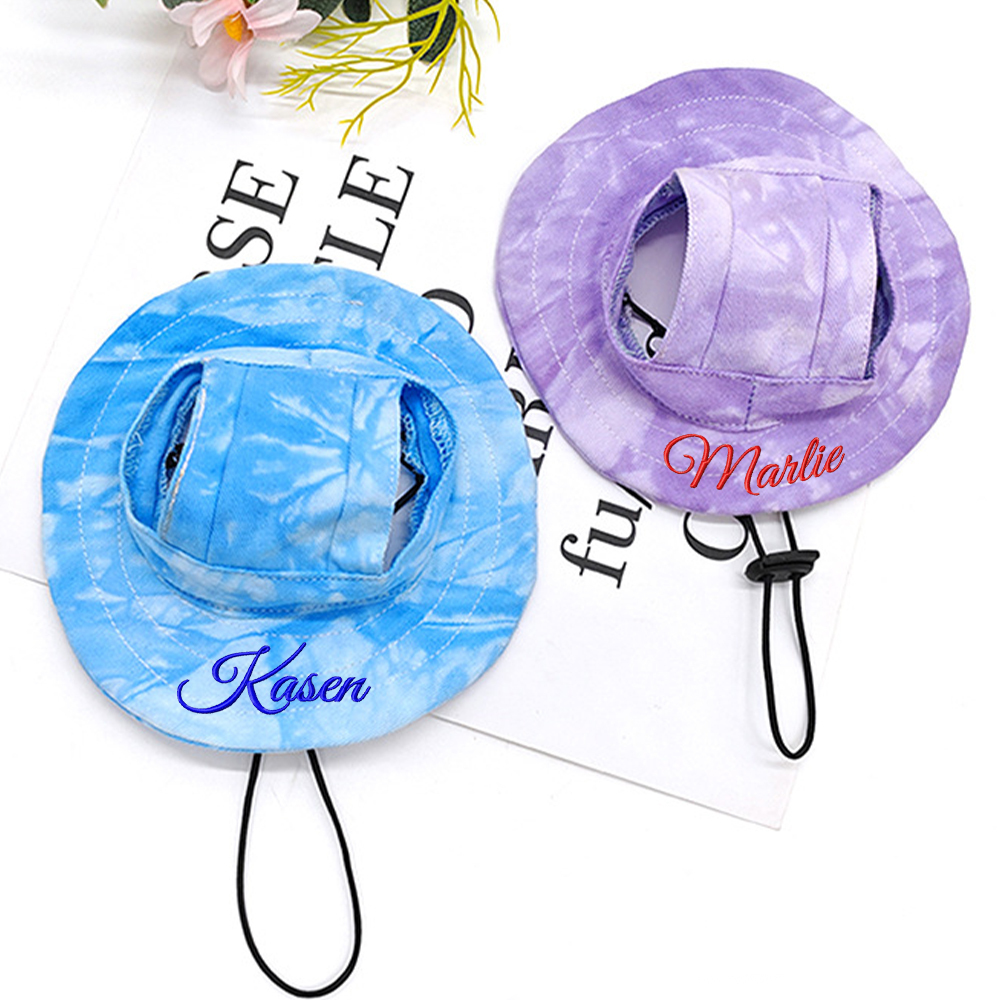 Personalized Embroidery Pet Sun Hat with Ear Holes | BKPet66
