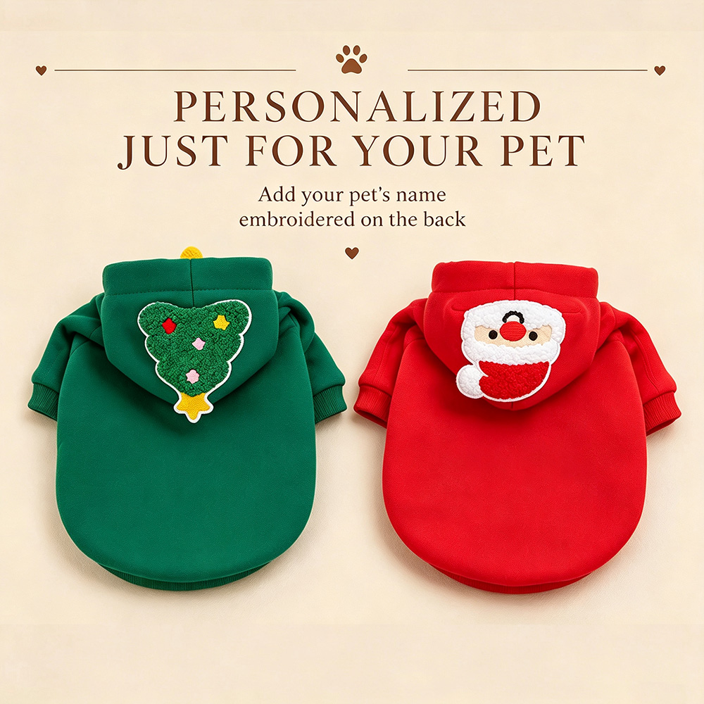 Personalized Embroidered Lovely Pet Christmas Hoodie | MCGift431
