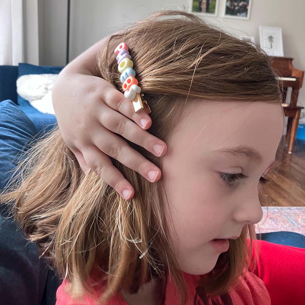 Personalized Girls Colorful Monogram Hair Clip | CWBaby551