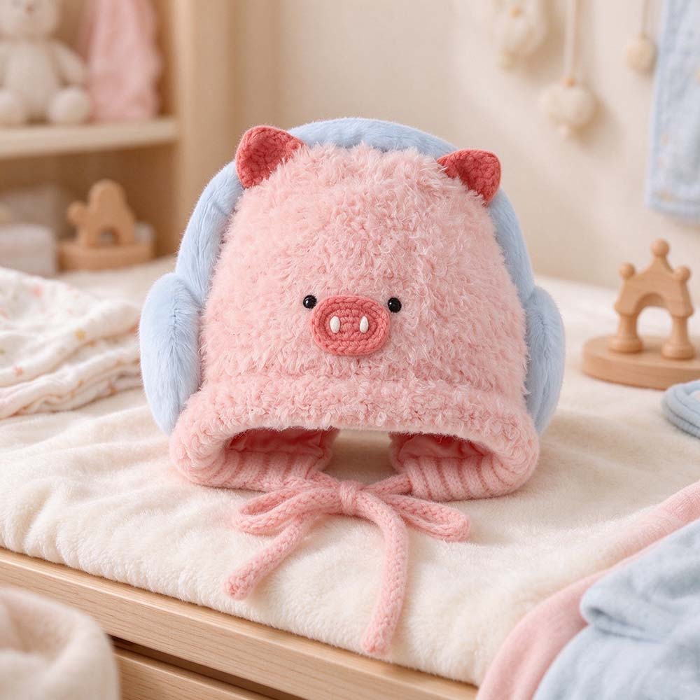 Personalized Embroidered Kids Animal Ear Flap Winter Hat | HSKid107
