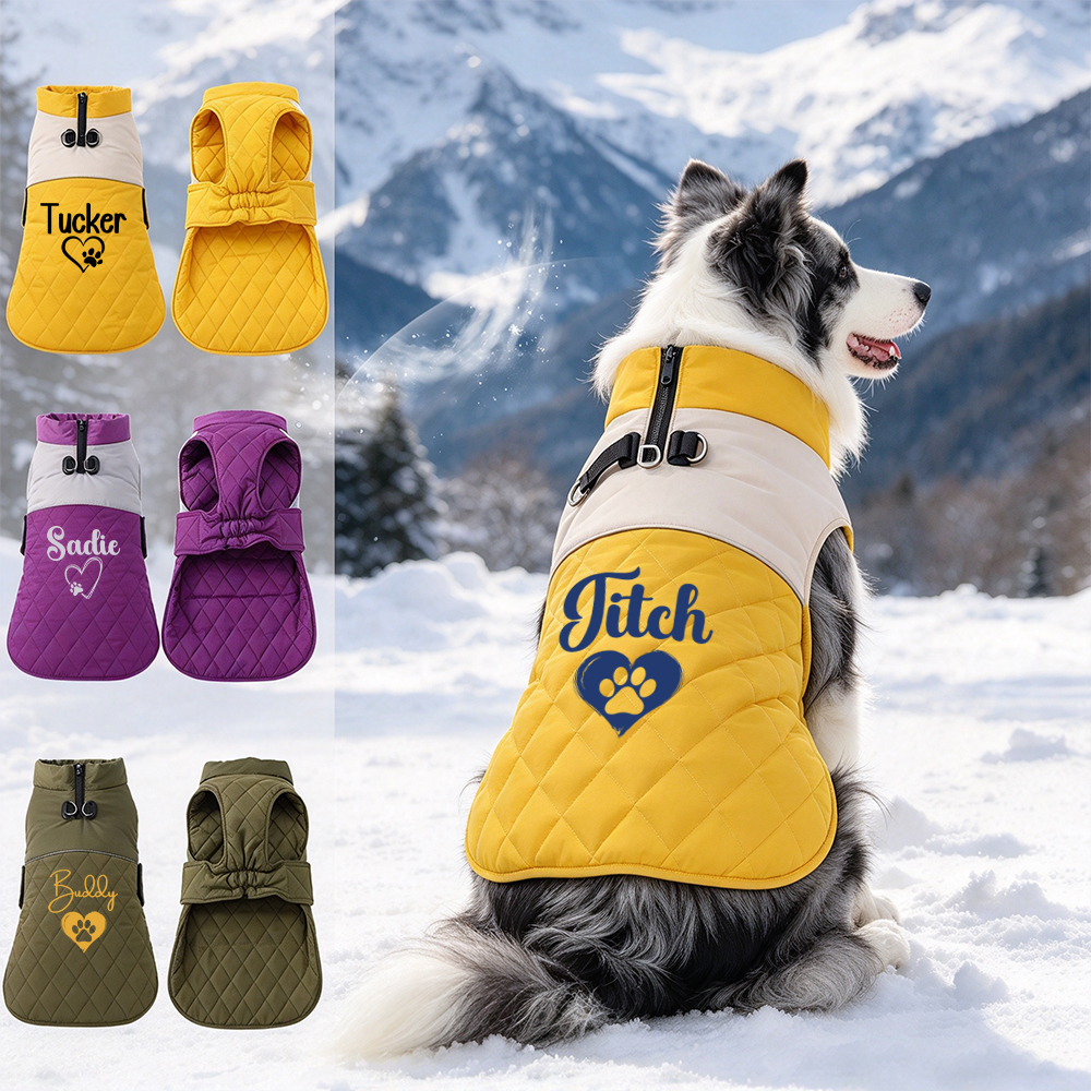 Personalized Winter Warm Windproof Puffer Jacket for Pets | BKPet615
