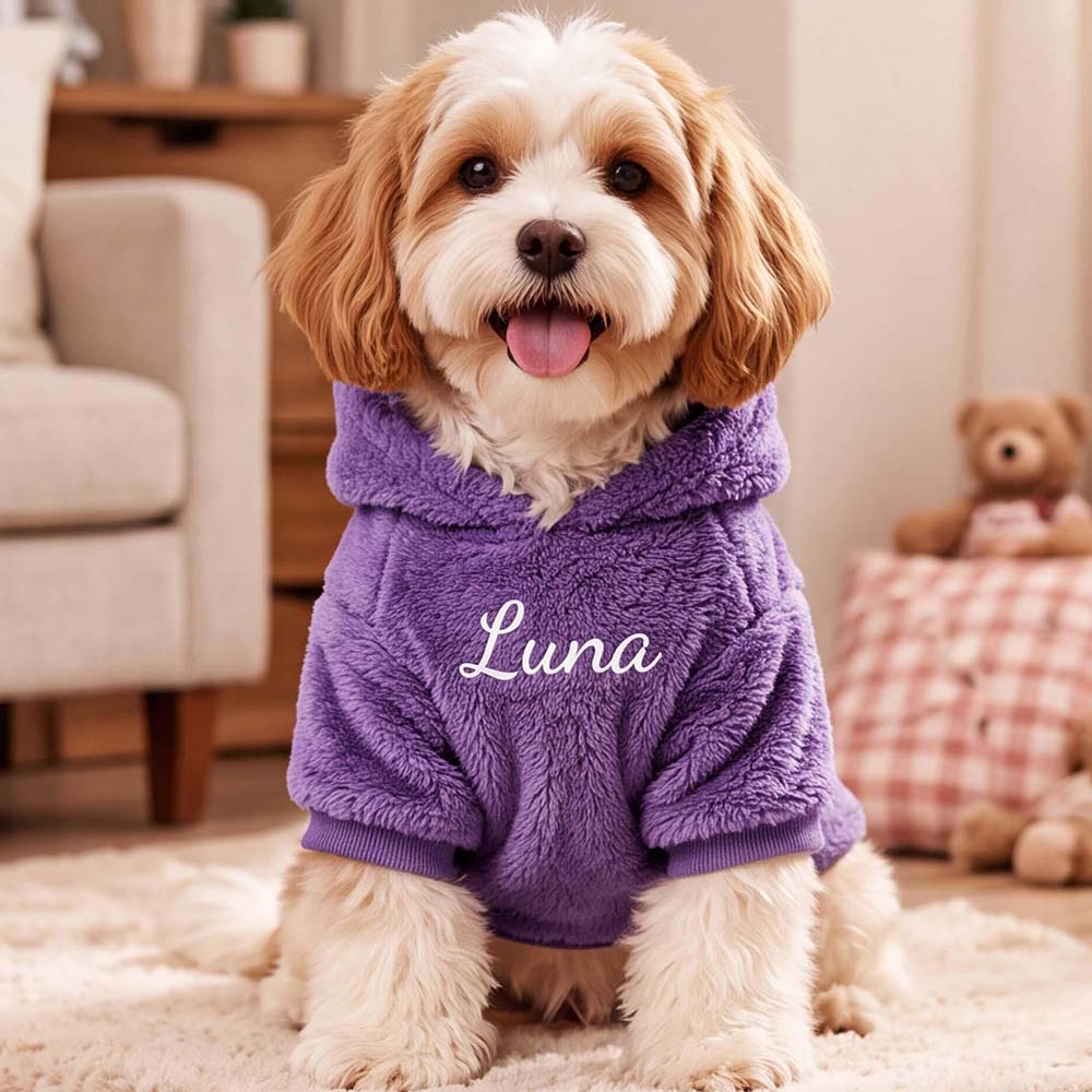 Personalized Embroidered Pets Cozy Fleece Hoodie | BKPet638
