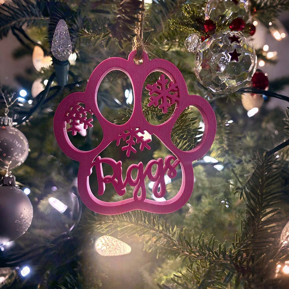 Personalized 3D Printed Pet Paw Christmas Ornament | BKPet646