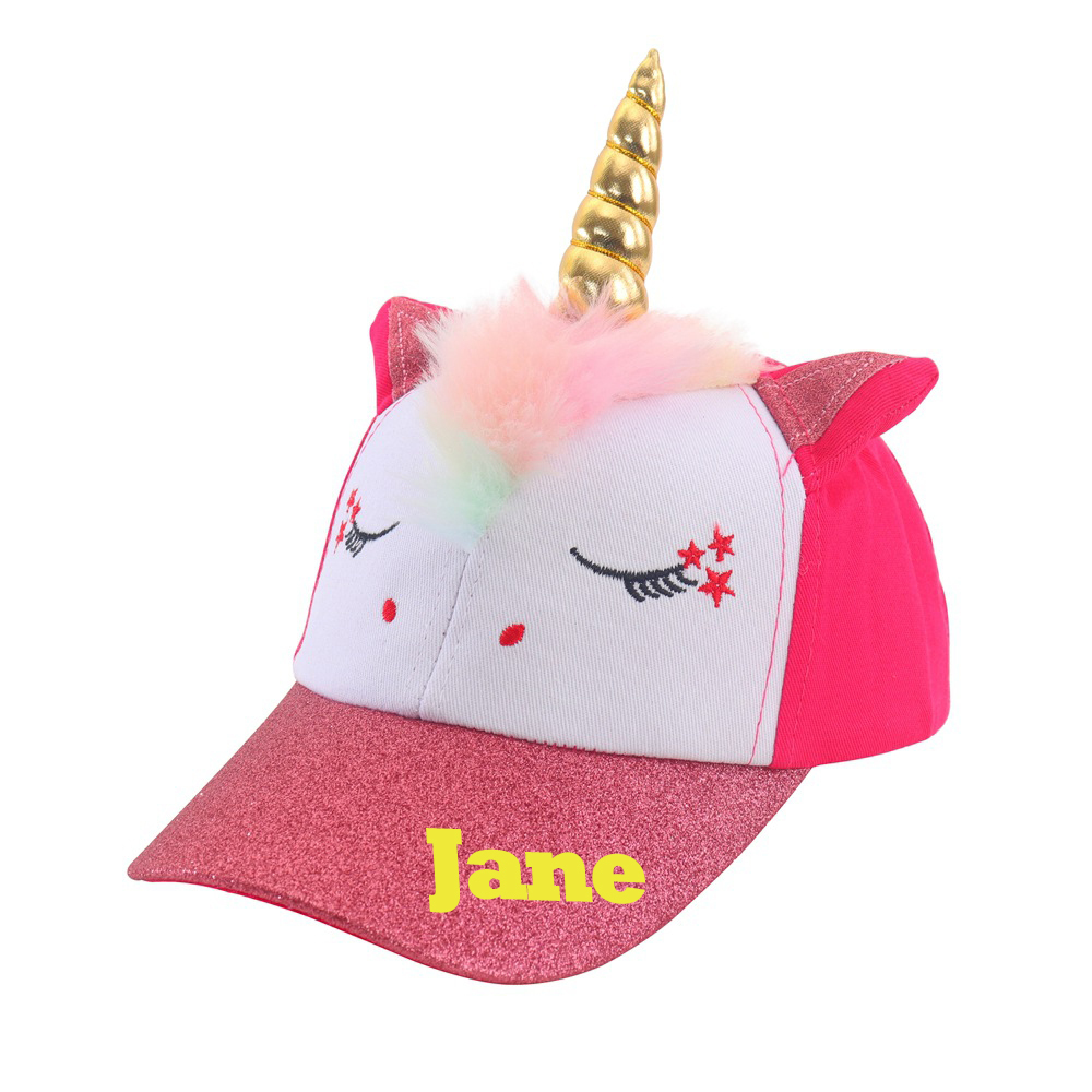 Personalized Unicorn Rainbow Shiny Glitter Baseball Cap | CWBeach120