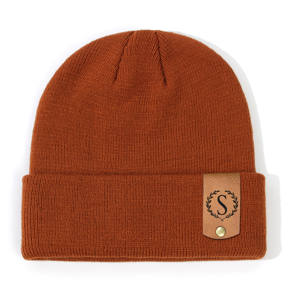 Personalized Leather Tag Infant Beanie for Comfort & Unique | HSKid31