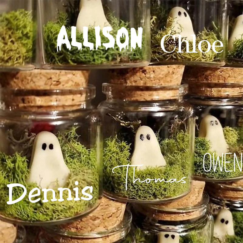 Personalized Ghost In a Bottle Halloween Party Favors | CWHalloween14