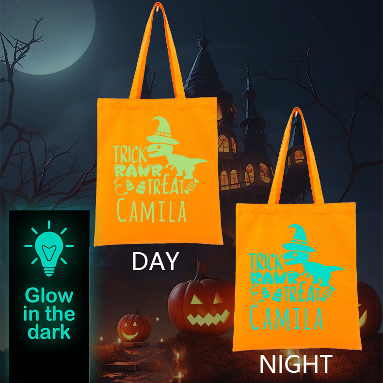 Personalized Glow In The Dark Halloween Treat Bag | MCGift32