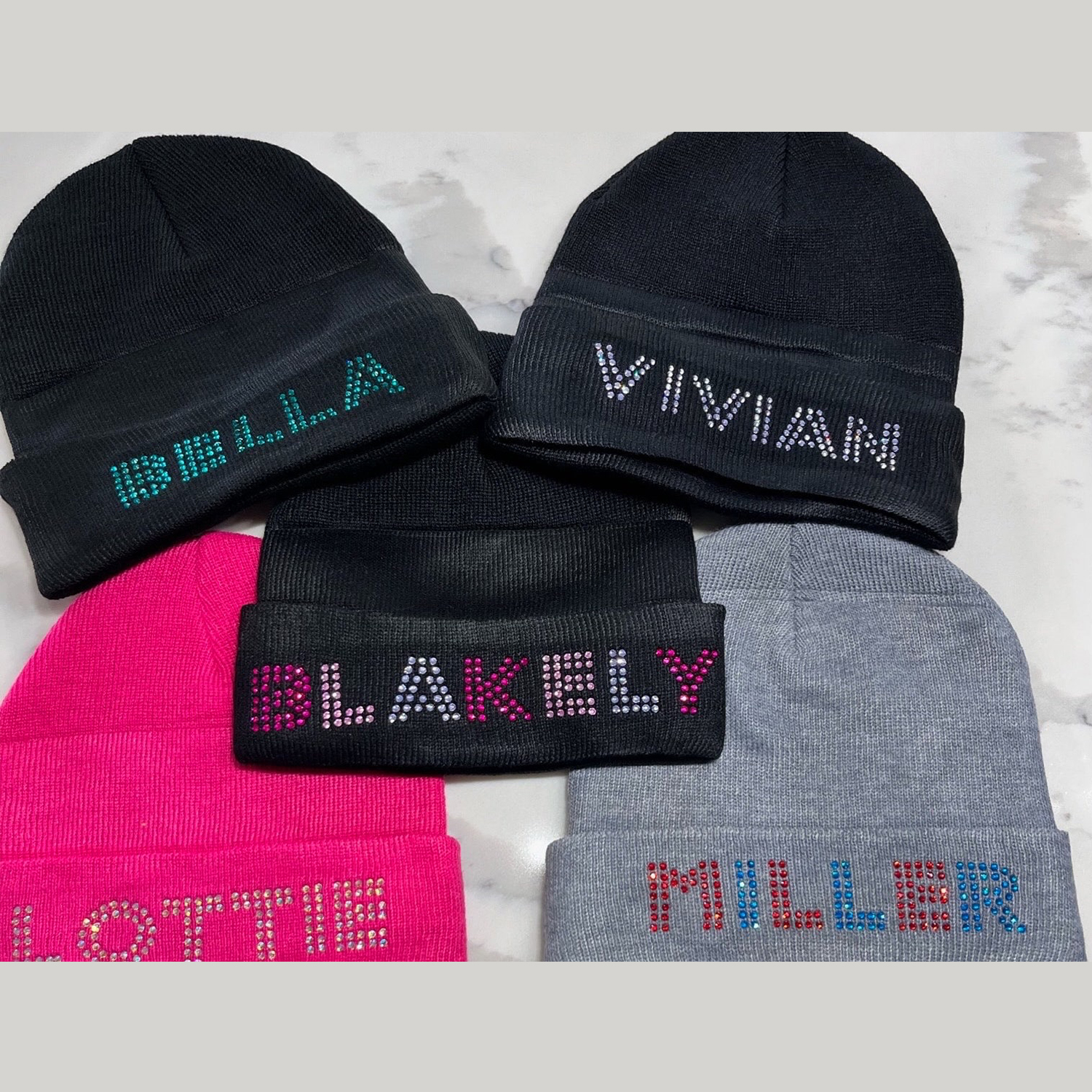 Personalized Kid Sparkly Rhinestone Beanie for Comfort & Unique | HSKid43