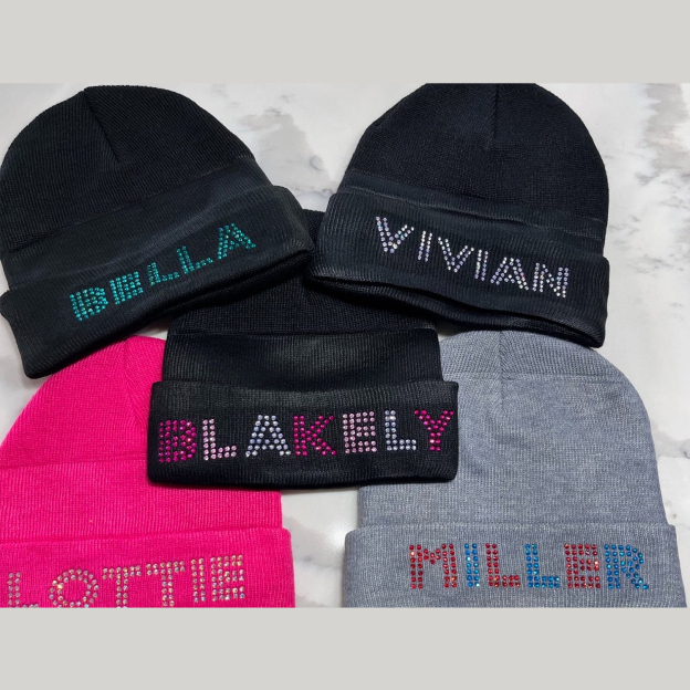 Personalized Kid Sparkly Rhinestone Beanie for Comfort & Unique | HSKid43
