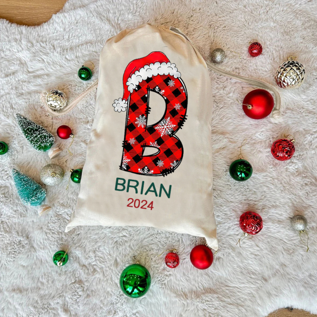 Personalized Name & Initial Christmas Gift Sack | MCGift62