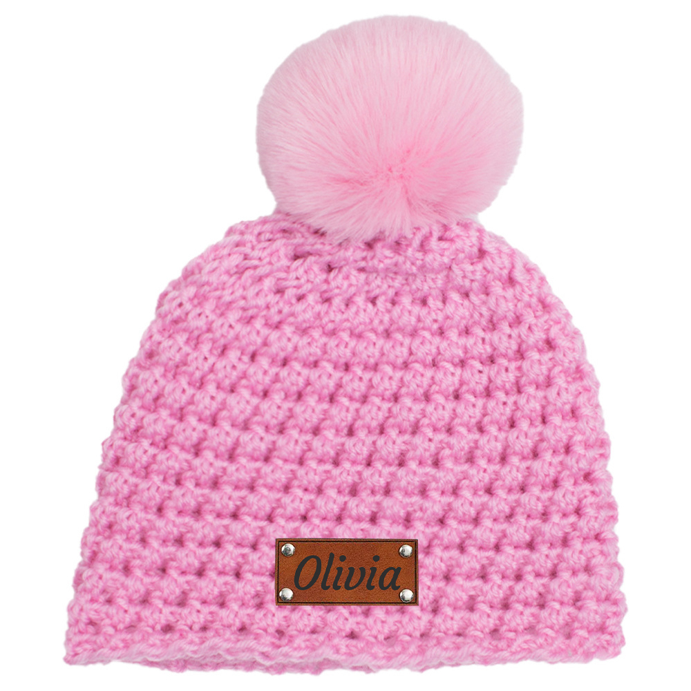 Personalized Embroidery Kid Colorful Pom Pom Hat | HSKid49