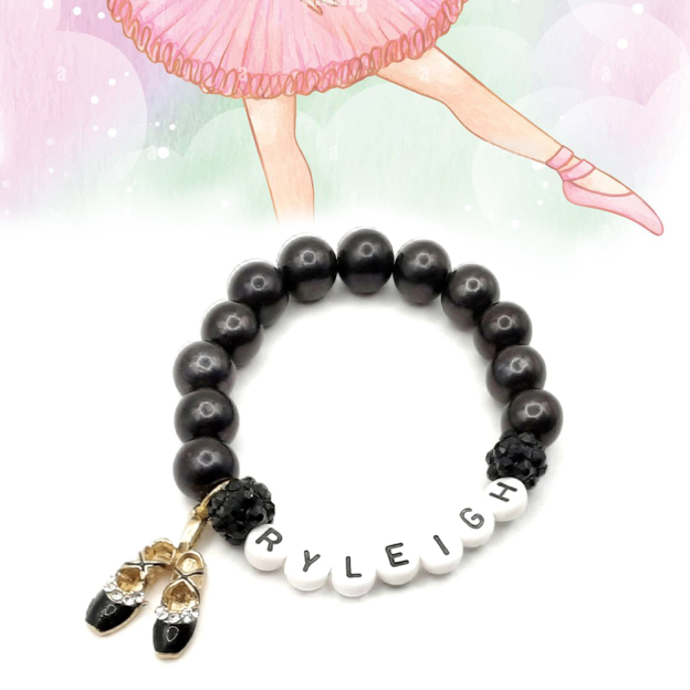 Personalized Kids Lovely Ballet Bead Bracelet With Name | CWBeach143