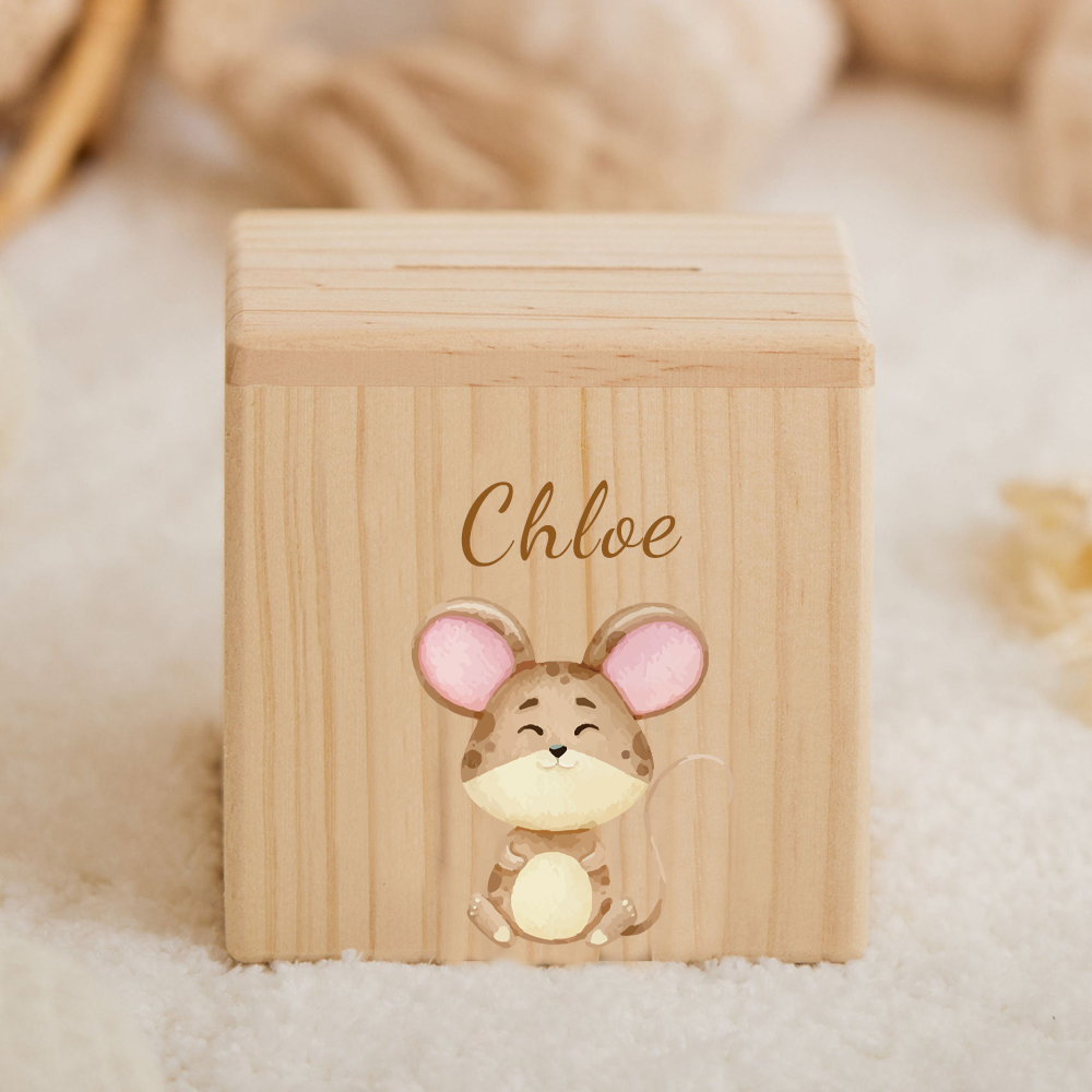 Personalized Kid Cute Animal Wooden Money Boxes