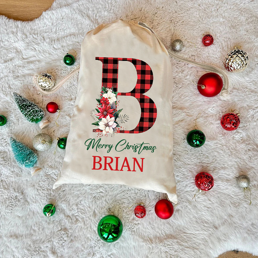 Personalized Name & Initial Christmas Gift Sack | MCGift68