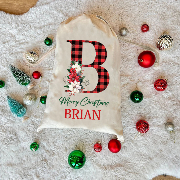 Personalized Name & Initial Christmas Gift Sack | MCGift68
