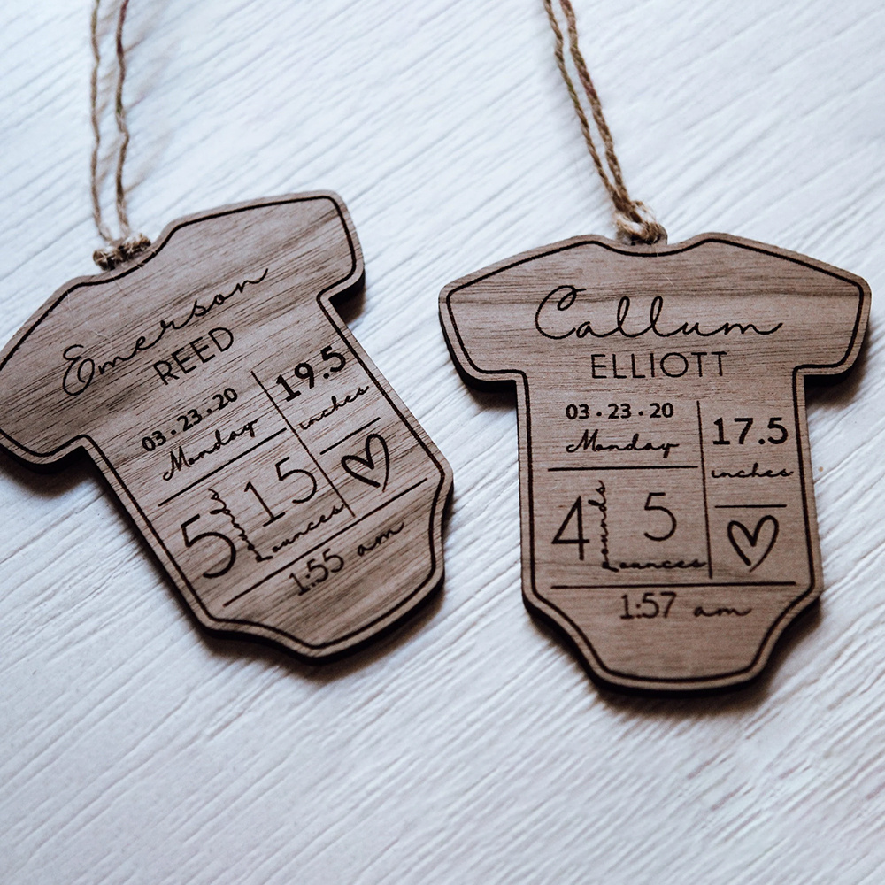 Personalized Baby's First Christmas Wood Ornament | MCGift85