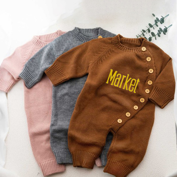 Personalized Embroidered Kids Color Romper Set | inSet13
