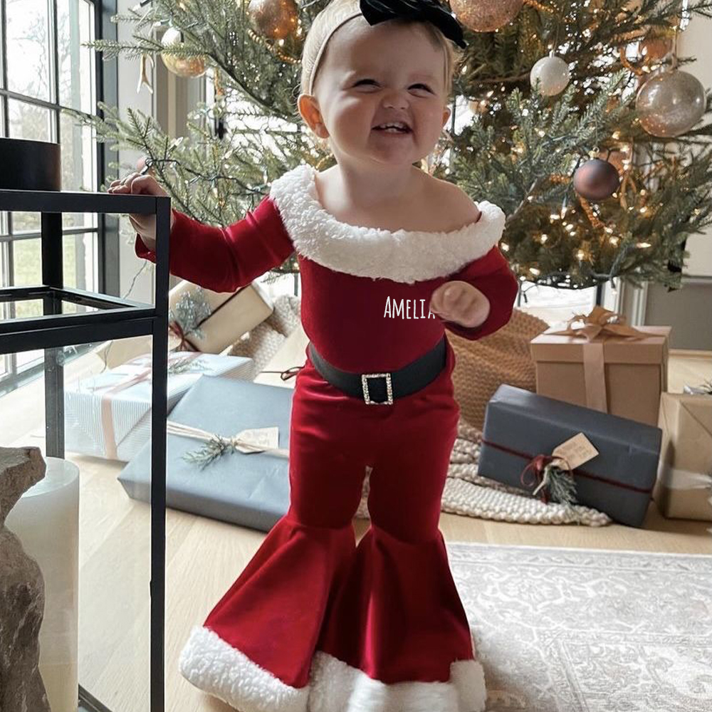 Personalized Kid Christmas Santa Claus Outfit | MCGift94