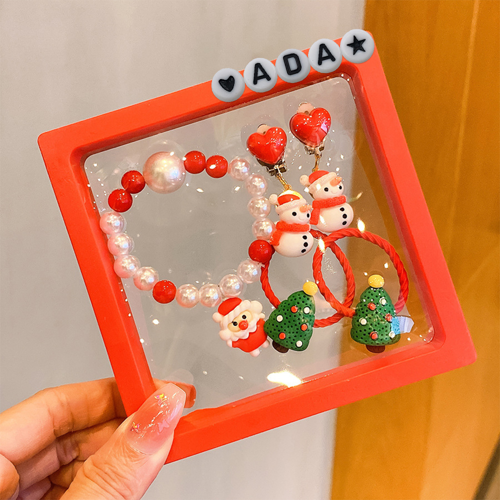 Personalized Lovely Little Girl's Christmas Santa Claus Jewelry Set Box | MCGift99