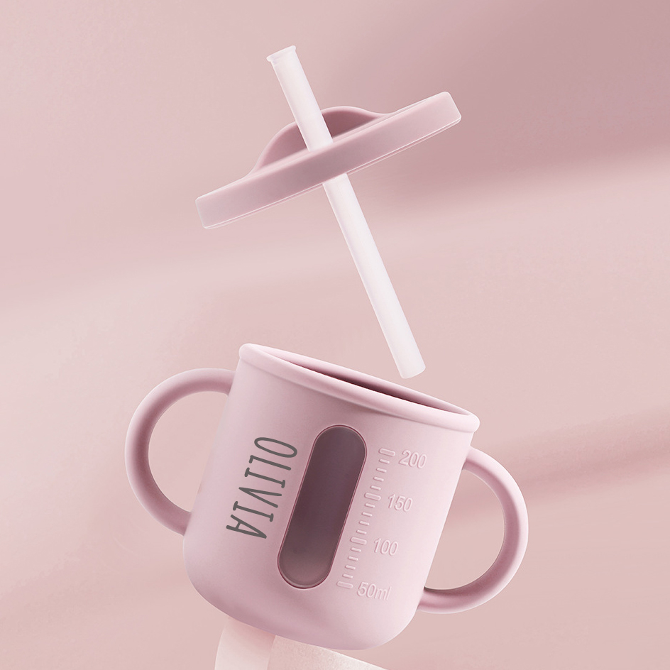 Personalised Baby Food Grade Straw & Snack Silicone Cup | CWBaby117
