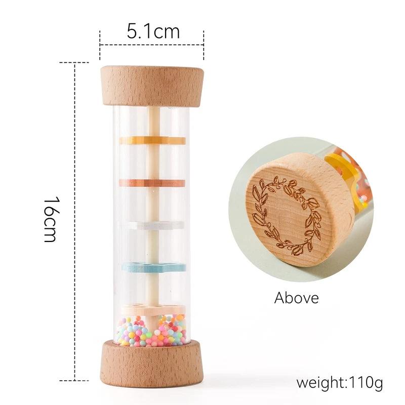 Personalized Baby Wood Rattle Sensory Toy | CWToy135