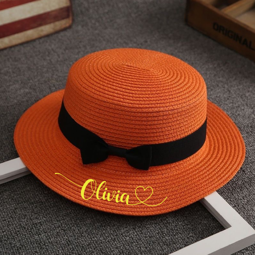 Personalized Summer Bow Straw Hat for Comfort & Unique | CWBeach149