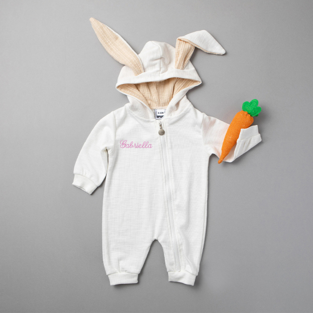 Personalized Easter Baby Bunny Ears Romper | CWbaby4001