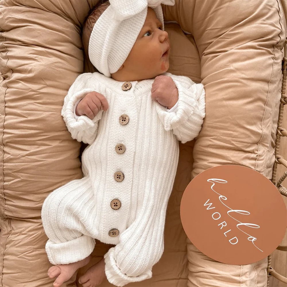 Personalised Baby Milk Ribbed Knit Bodysuit | CWBaby148