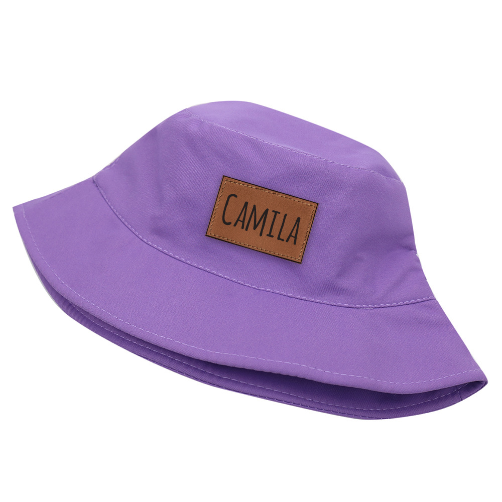 Personalized Kid Leather Patch Bucket Sunbonnet for Comfort & Unique | CWBeach157