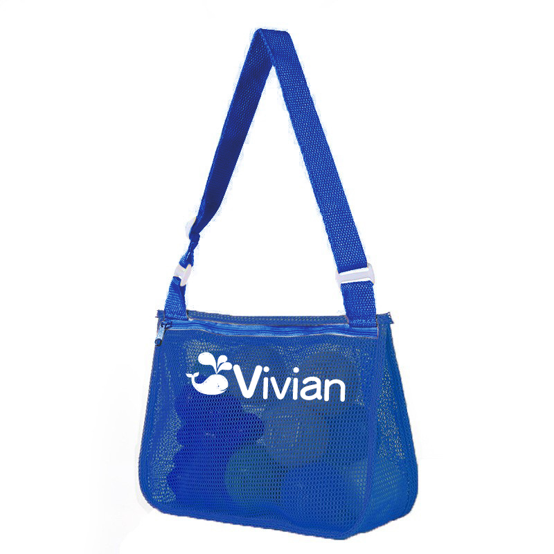 Personalized Seashell Zipper Mesh Beach Bag | CWBeach01
