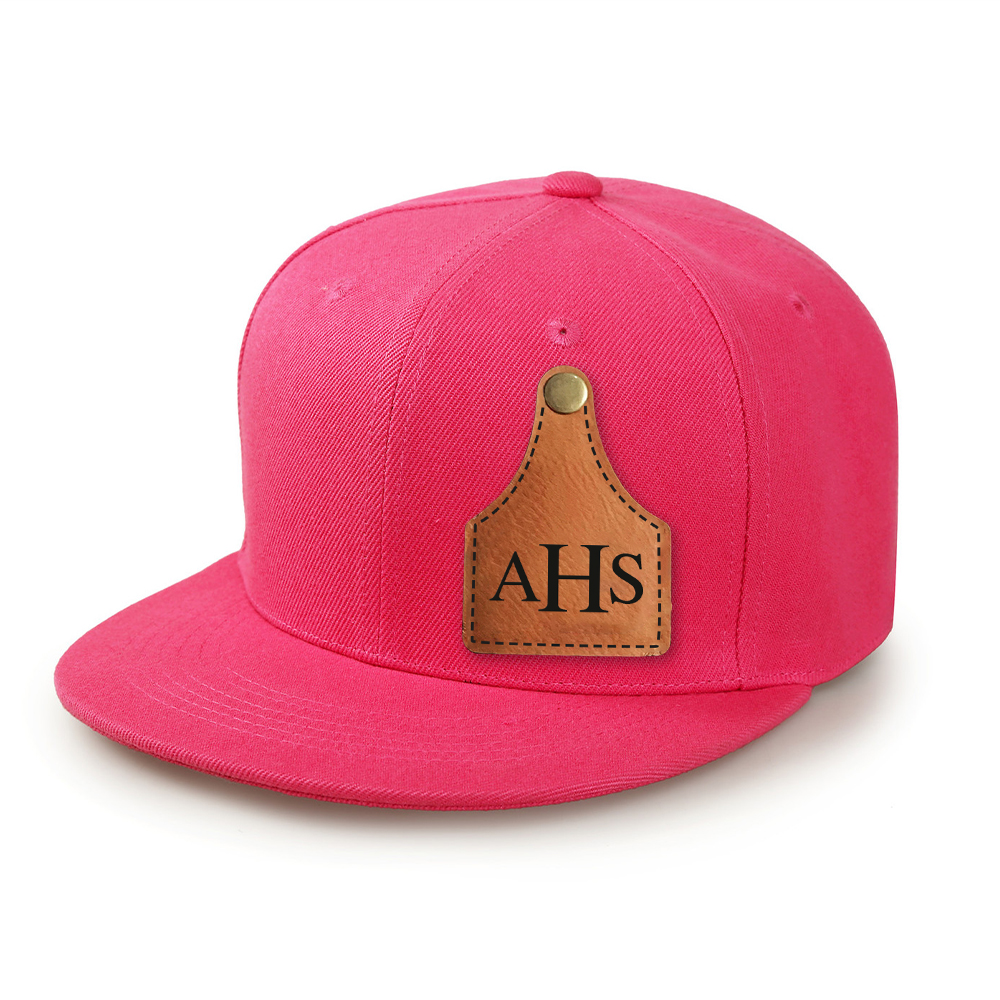 Personalize Kids Leather Patch Cow Tag Hat | CWBeach158