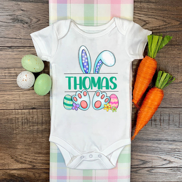 Personalized Baby Cute Easter Bunny Romper | CWEaster44