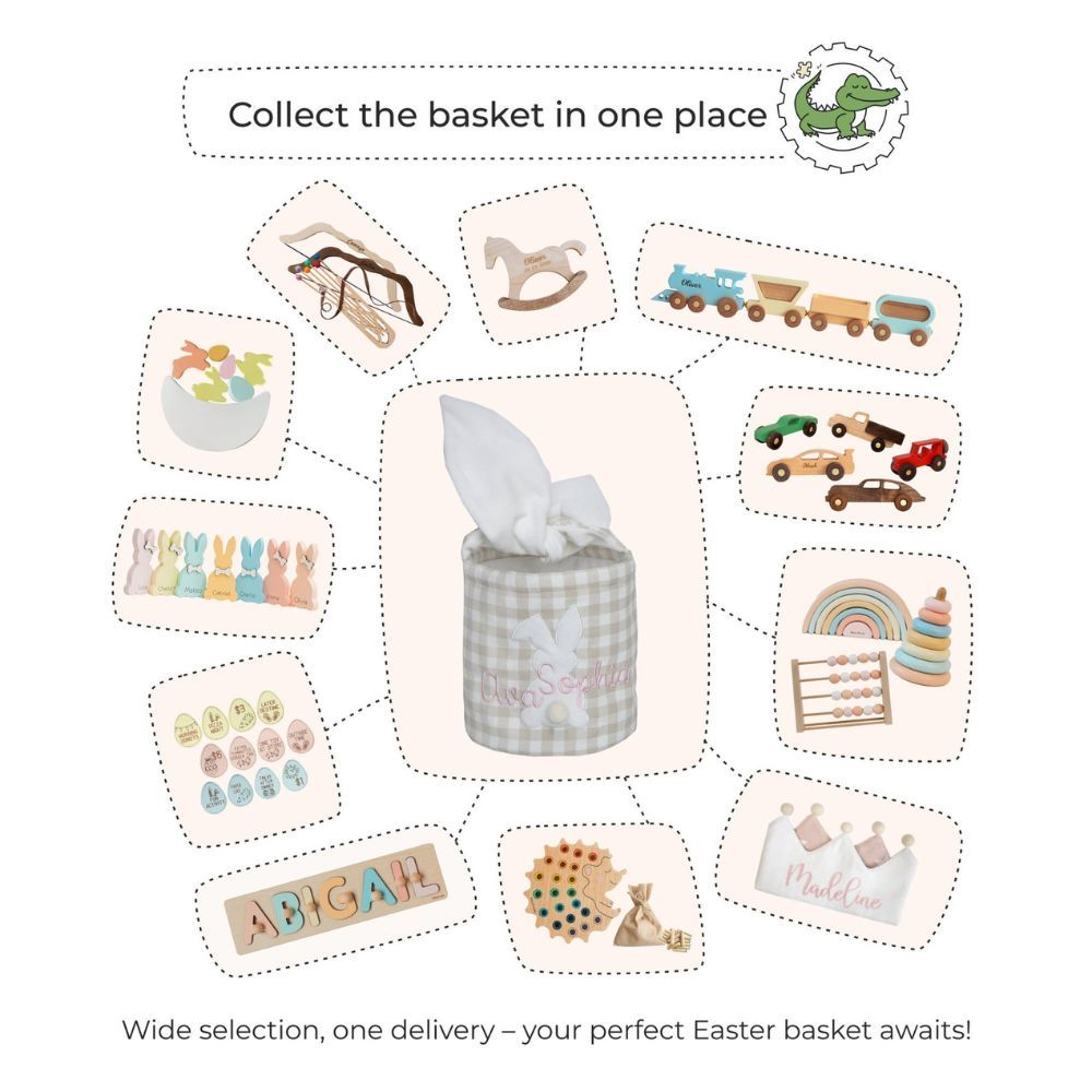 Personalised Embroidered Easter Bunny Basket | CWEaster45