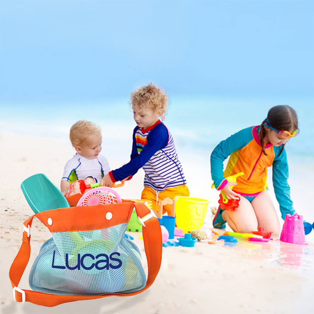 Personalized Kids Seashell Mesh Beach Bag | CWBeach171