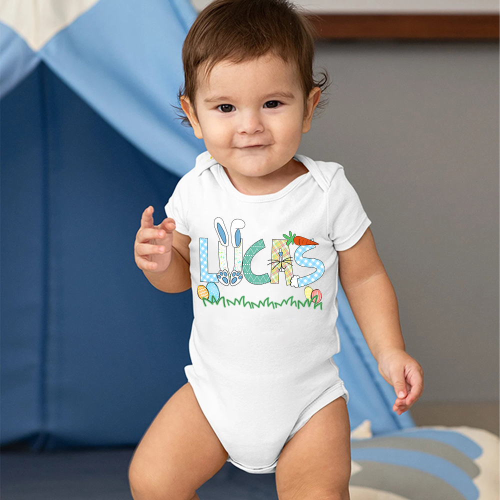 Personalized Baby Cute Easter Bunny Romper | CWEaster51