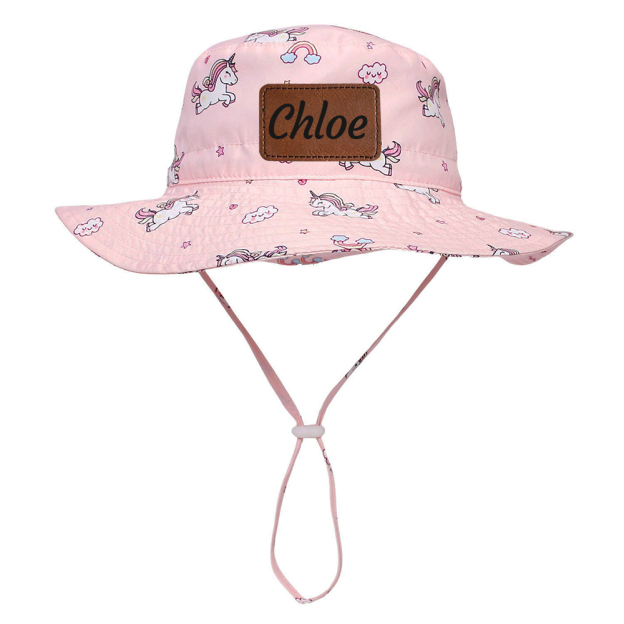 Personalized Leather Patch Cute Bucket Hat for Comfort & Unique | CWBeach174