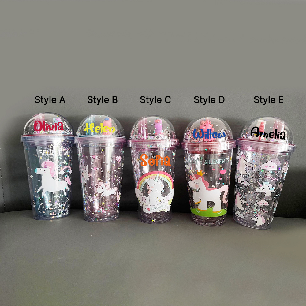 Personalised BPA Free 15oz Kid Unicorn Tumblers Bottles | YouBottle69
