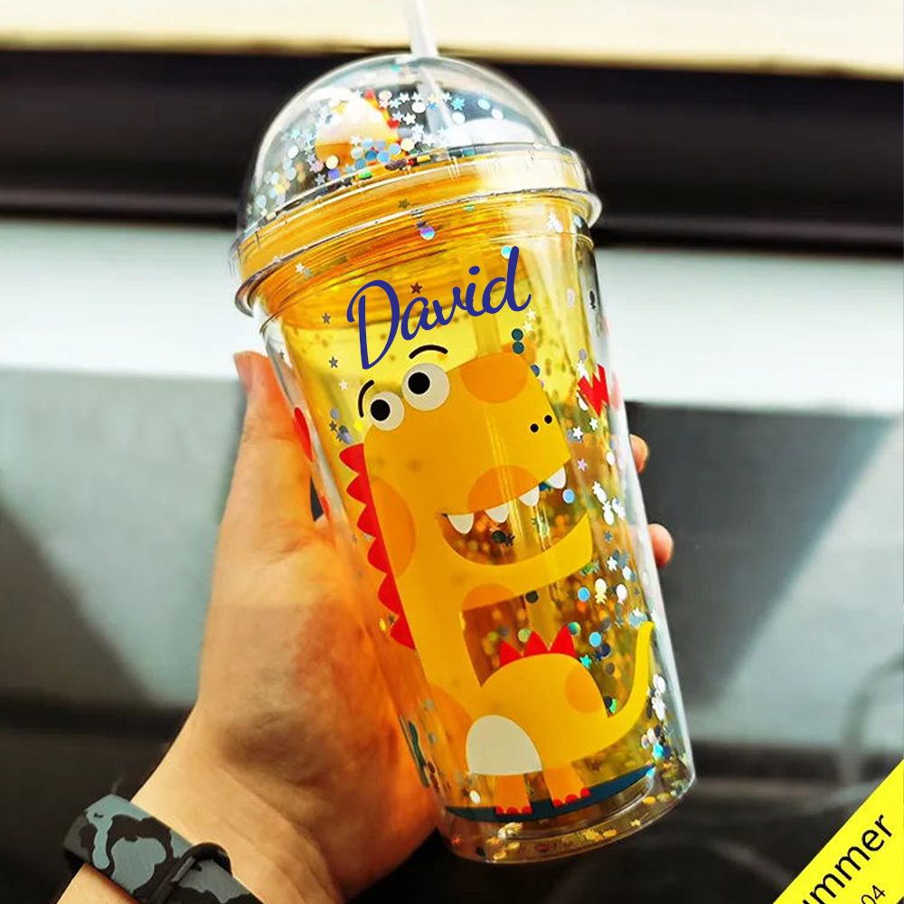 Personalised BPA Free 16oz Cartoon Dinosaur Tumblers Bottles | YouBottle75