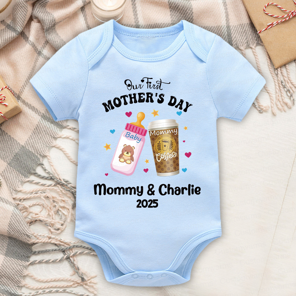 Personalized First Mother's Day Mommy and Baby Outfit | CWFamily25