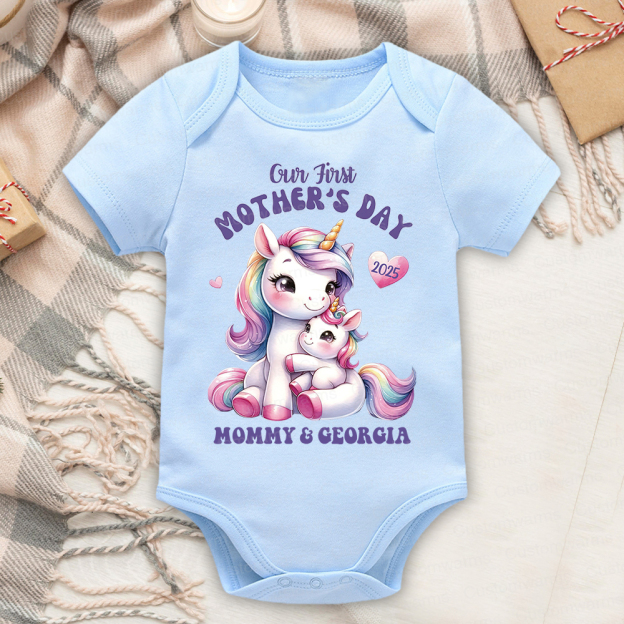 Personalized First Mother's Day Mommy and Baby Outfit | CWFamily29