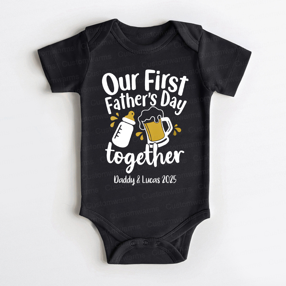 Personalized First Father's Day Daddy and Baby Outfit | CWFamily42