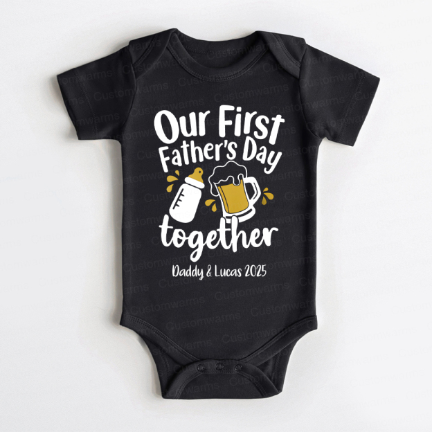 Personalized First Father's Day Daddy and Baby Outfit | CWFamily42