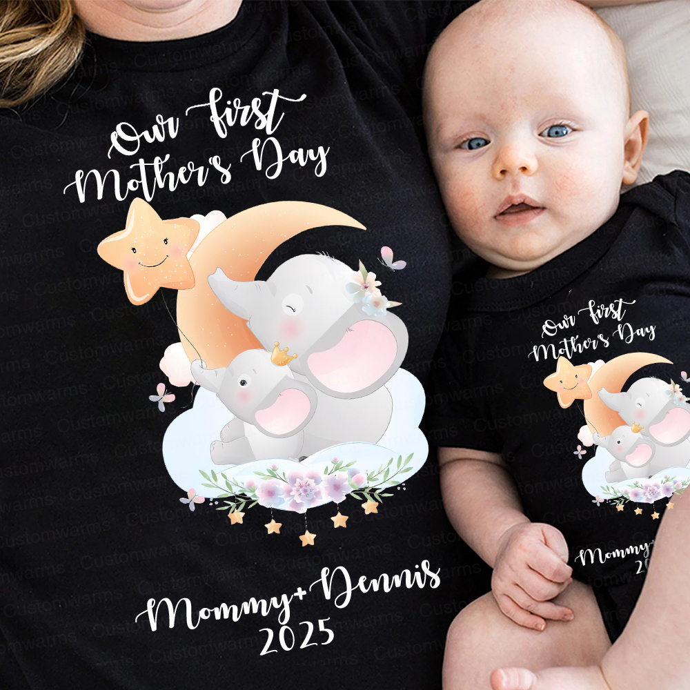 Personalized First Mother's Day Mommy and Baby Outfit | CWFamily41