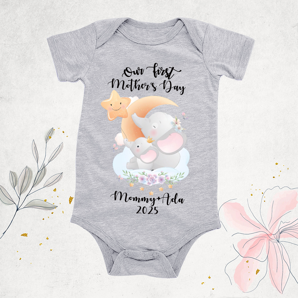 Personalized First Mother's Day Mommy and Baby Outfit | CWFamily41